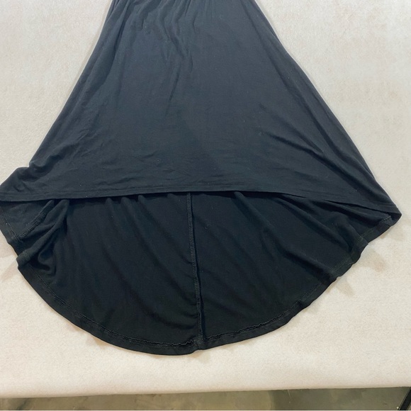 High low Black Dress Big peep hole on Back Sleeveless Jersey Fabric Medi… - Picture 3 of 10